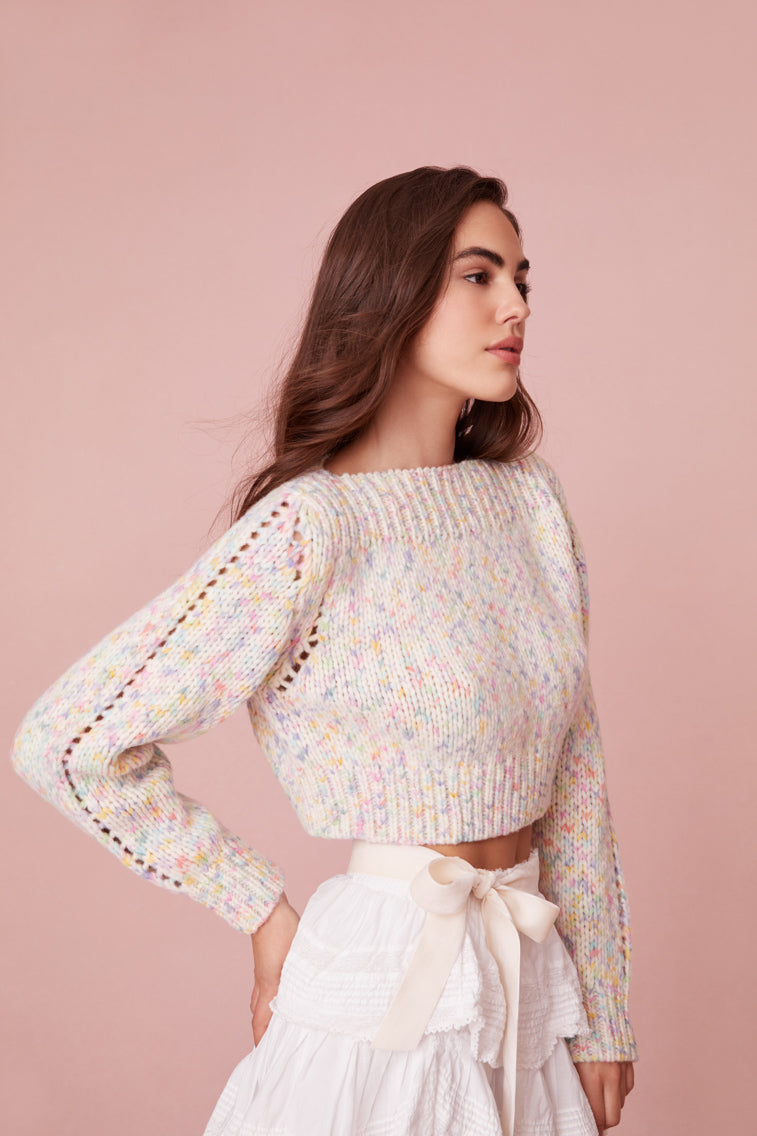 Cropped pullover crafted from soft Peruvian cotton