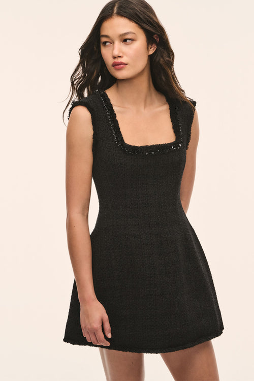 Latasha Embellished Tweed Mini Dress