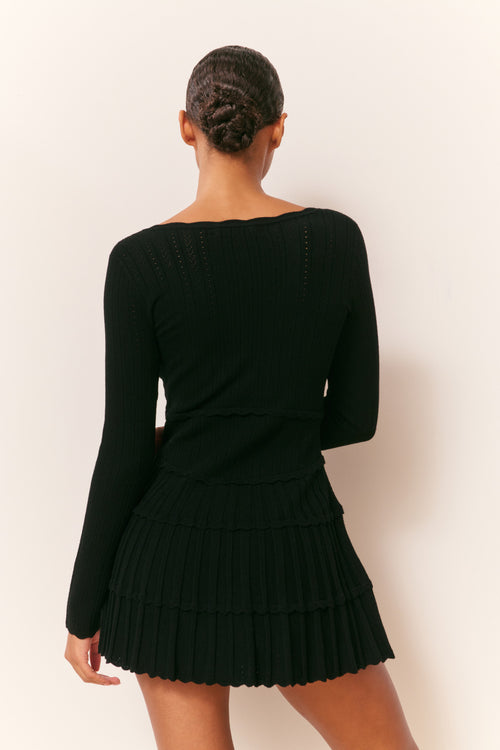 Lavender Stretch Pointelle Mini Dress