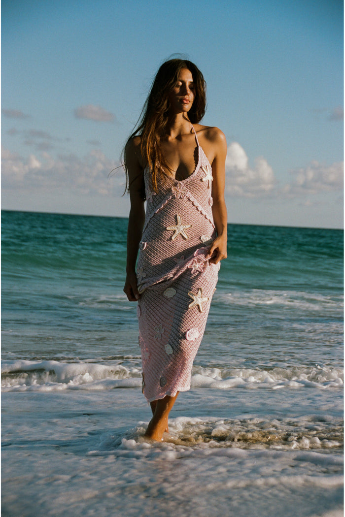 Macie Beaded Crochet Maxi Dress