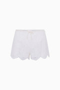 White lace shorts on a white background
