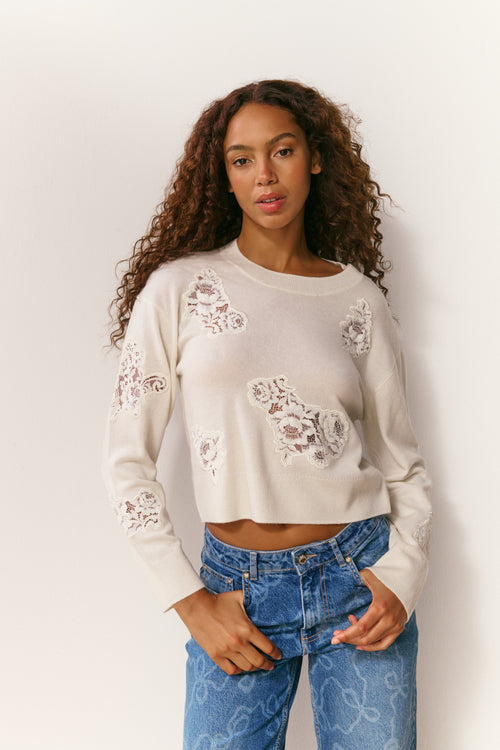 Lazuli Cashmere & Lace Sweater