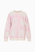 Pink and white tie-dye sweatshirt on a white background