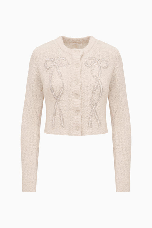 Leocadia Wool-Blend Embellished Cardigan