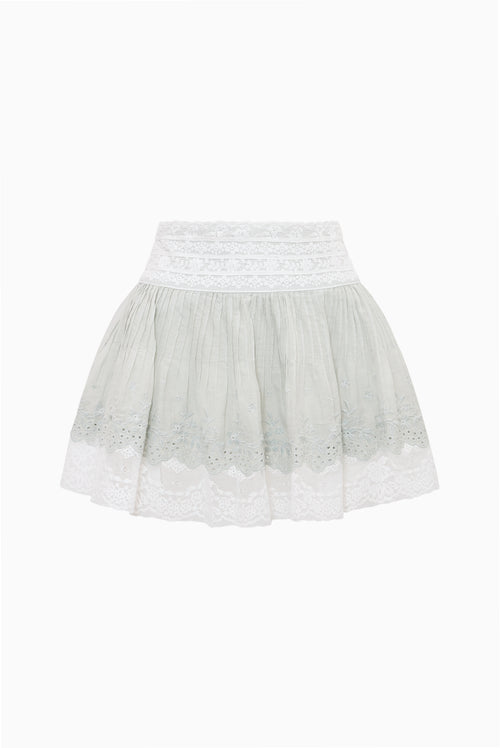 Levant Cotton Lace-Trimmed Mini Skirt