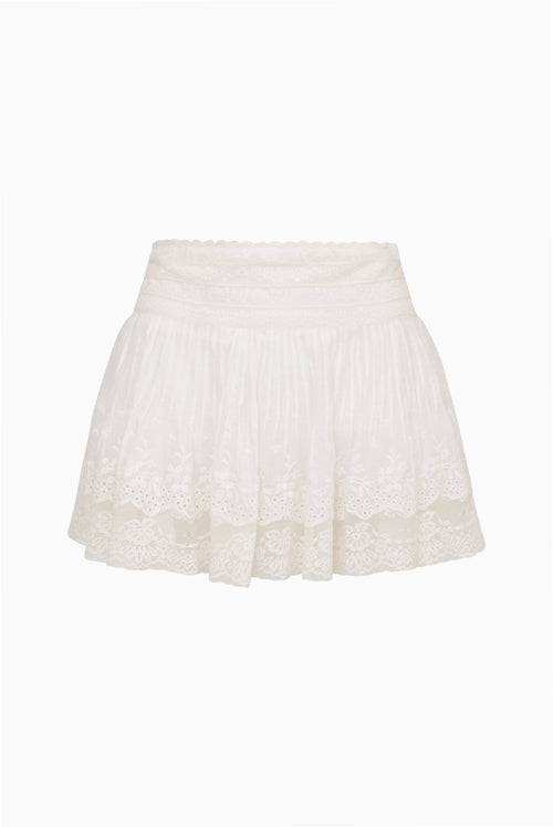 Levant Cotton Lace-Trimmed Mini Skirt