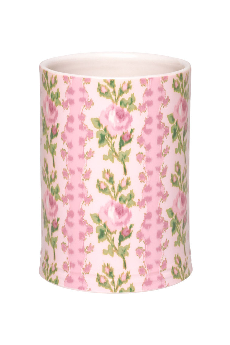 Cup Tumbler with ikat print of pink floral
