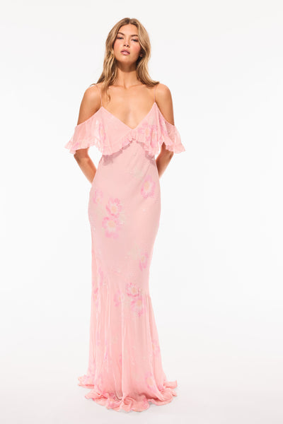 Librae Floral Off-The-Shoulder Gown