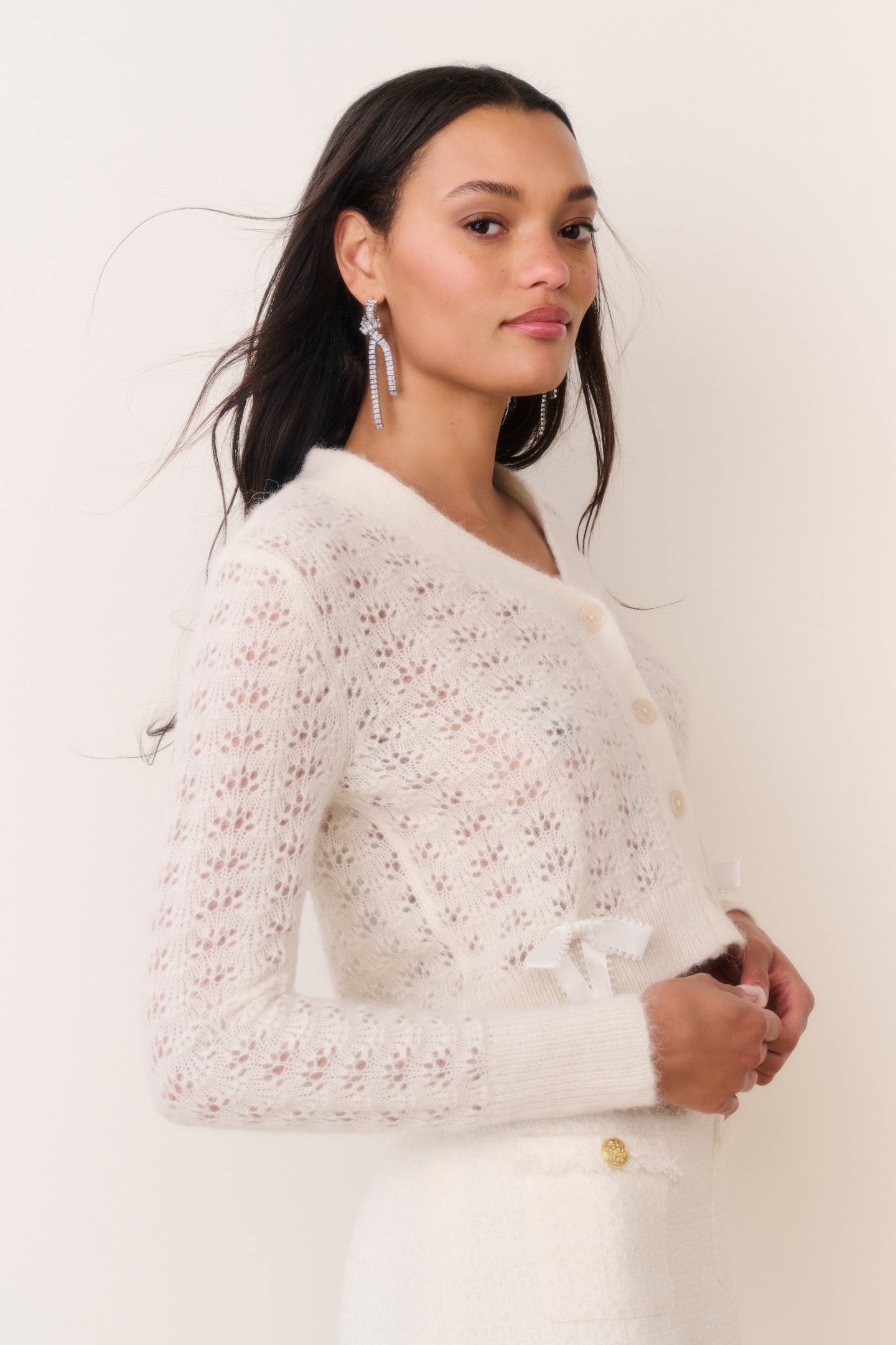 Lilly Alpaca-Blend Bow Cardigan