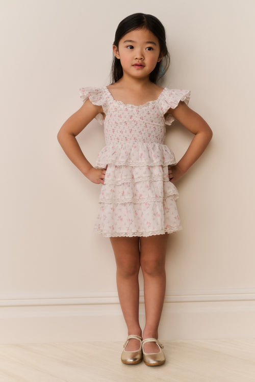 Little Girls Linoette Floral Cotton Dress