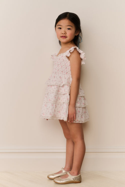 Little Girls Linoette Floral Cotton Dress