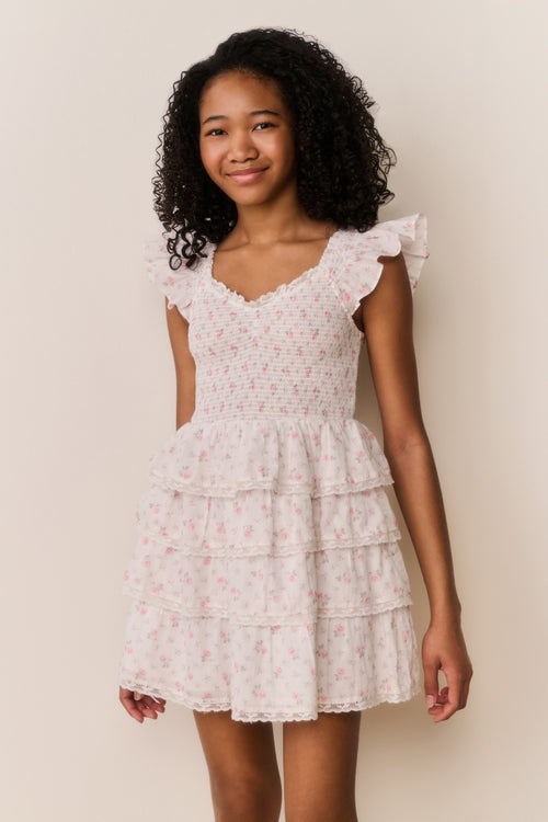 Tween Linoette Floral Cotton Dress