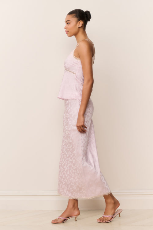 Lirena Silk-Blend Bow Jacquard Top