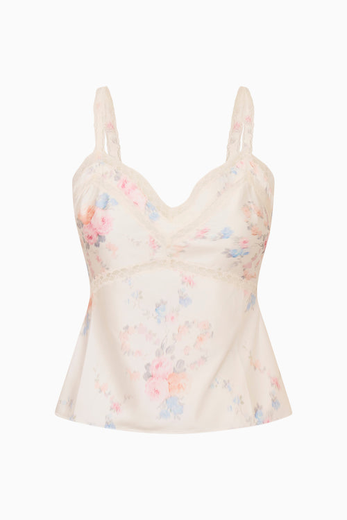 Floral-patterned camisole on a white background