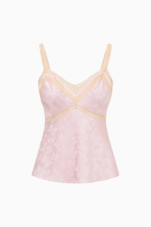 Lirena Silk-Blend Bow Jacquard Top