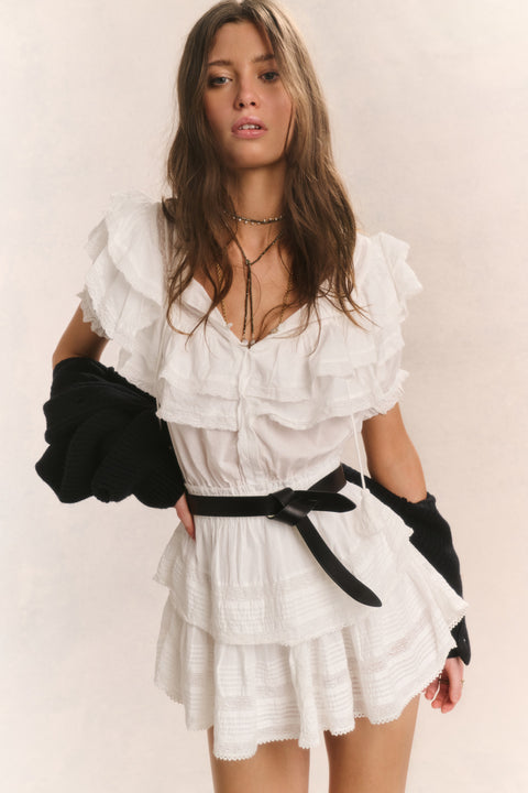 Liv Ruffle Mini Dress - Womens Dresses