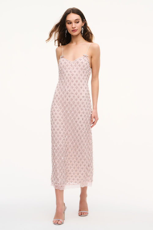 Livi Floral Embellished Midi Dress