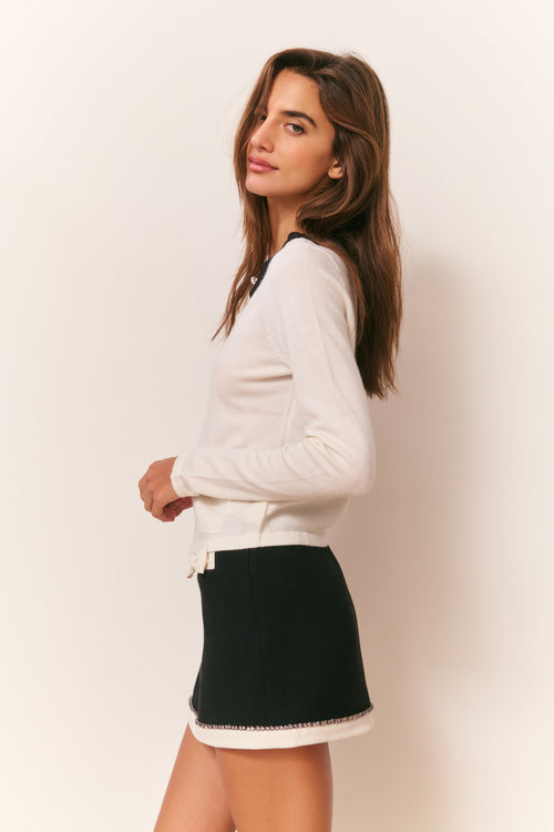 Lolani Wool Lace Collar Cardigan