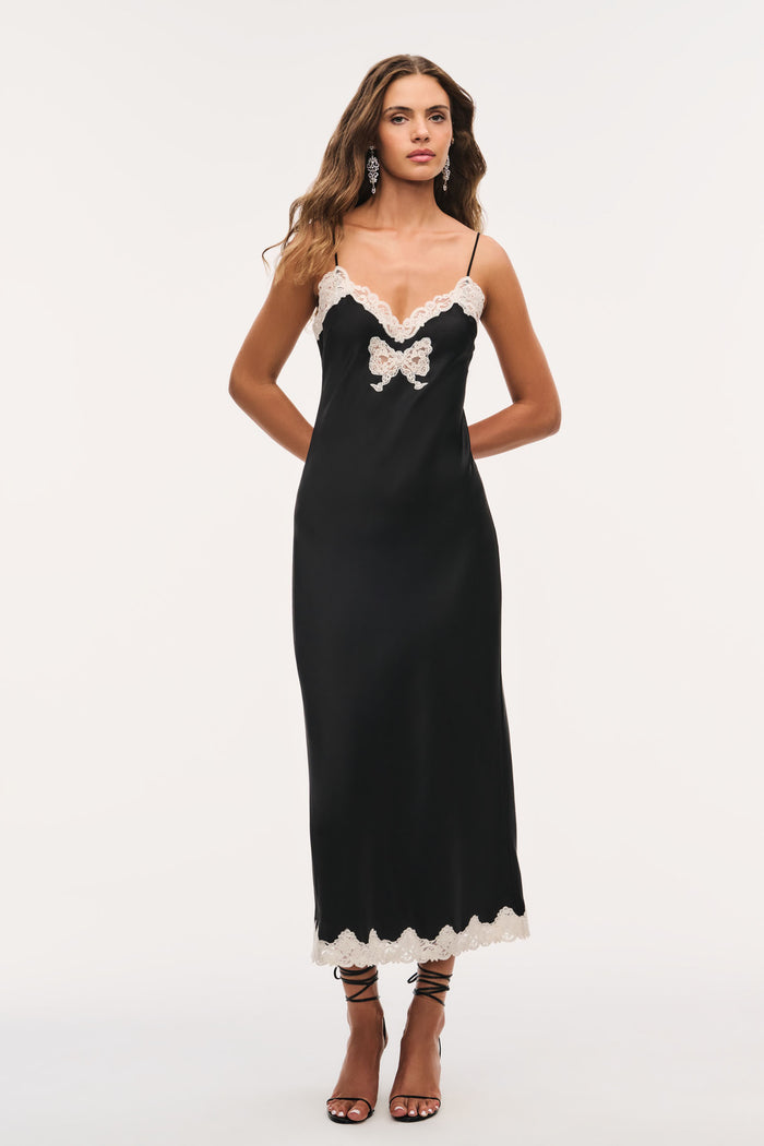 Lomira Lace Bow Maxi Dress