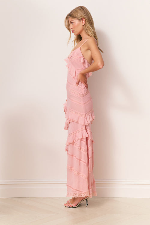 Louie Chiffon Ruffle Maxi Dress