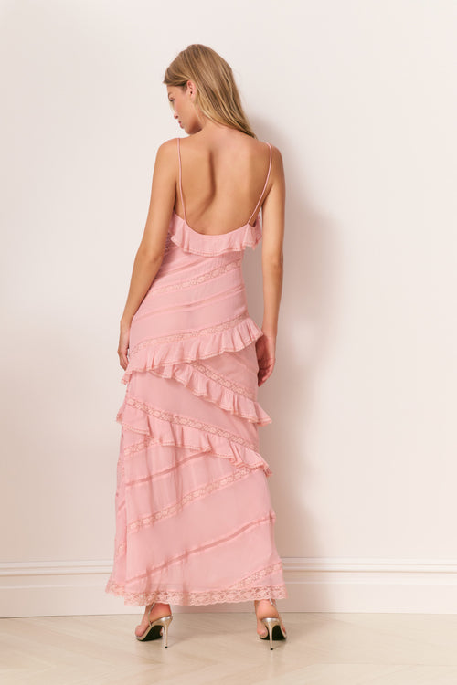 Louie Chiffon Ruffle Maxi Dress
