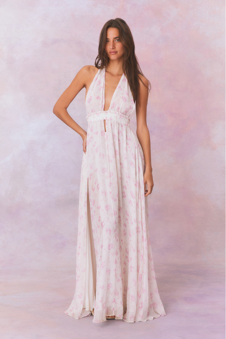 Love Fragrance Halter Maxi Dress- Women's Designer Luxury Dresses | LoveShackFancy Love Fragrance Halter Maxi Dress- Women's Designer Luxury Dresses | LoveShackFancy