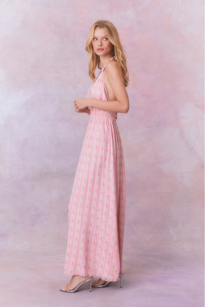 Love Fragrance Halter Maxi Dress- Women's Designer Luxury Dresses