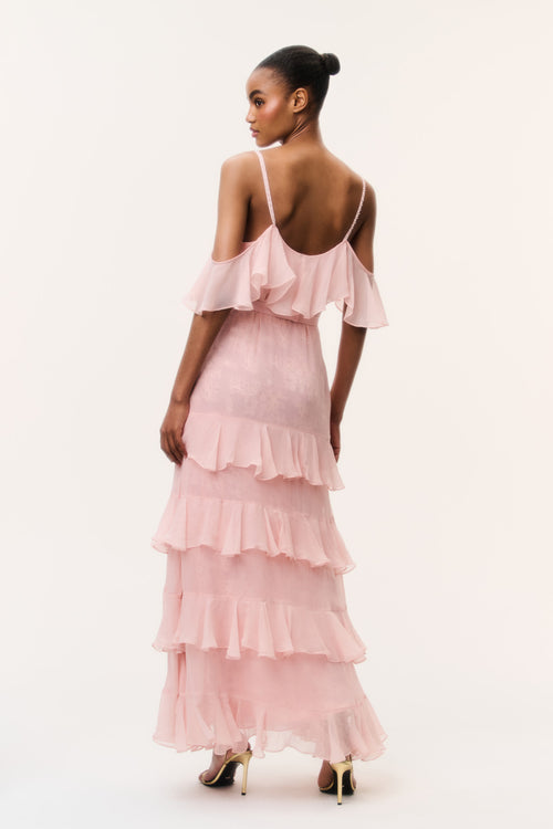 Laelia Floral Chiffon Ruffle Dress