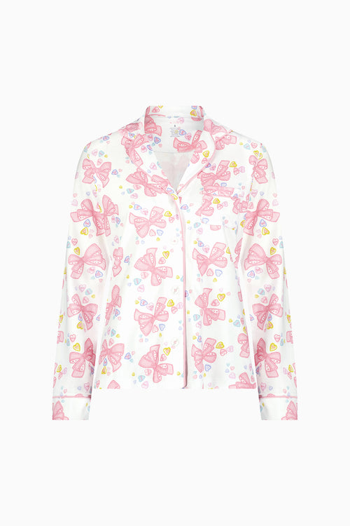 LoveShackFancy x Roller Rabbit Doily Beux Women's Long Sleeve Polo Pajama