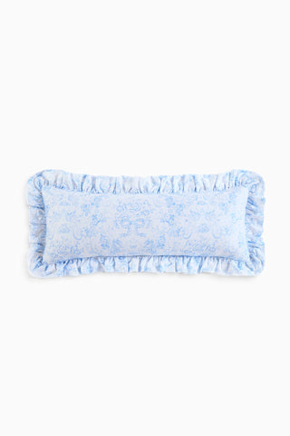 Lumbar Toile Print Ruffle Pillow