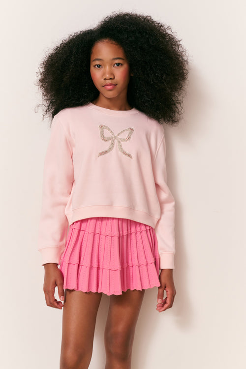 Girls Lumi Embellished Bow Fleece Pullover
