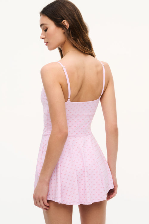 Lunella Velvet Flock Bow Active Dress