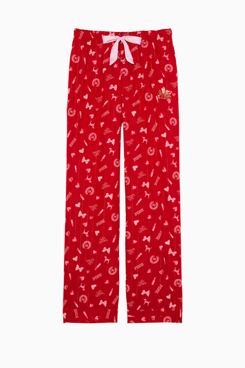 PINK x LoveShackFancy Red Lurex Stripe Flannel PJ Pant