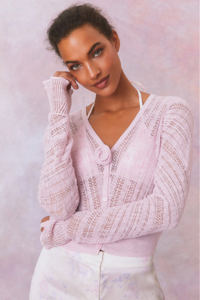 lu stjerneborg knit cardiganピンク lu stjerneborg knit cardiganピンク