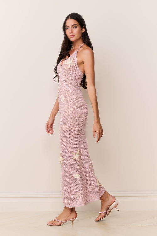 Macie Beaded Crochet Maxi Dress
