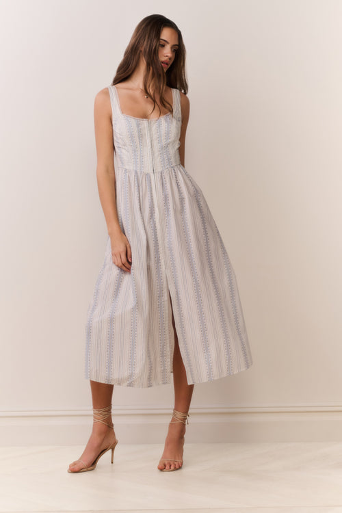 Majory Cotton Bustier Midi Dress