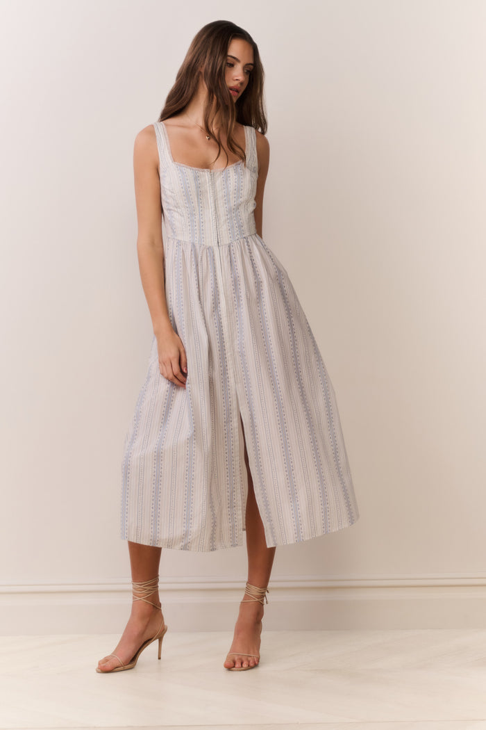 Majory Cotton Bustier Midi Dress