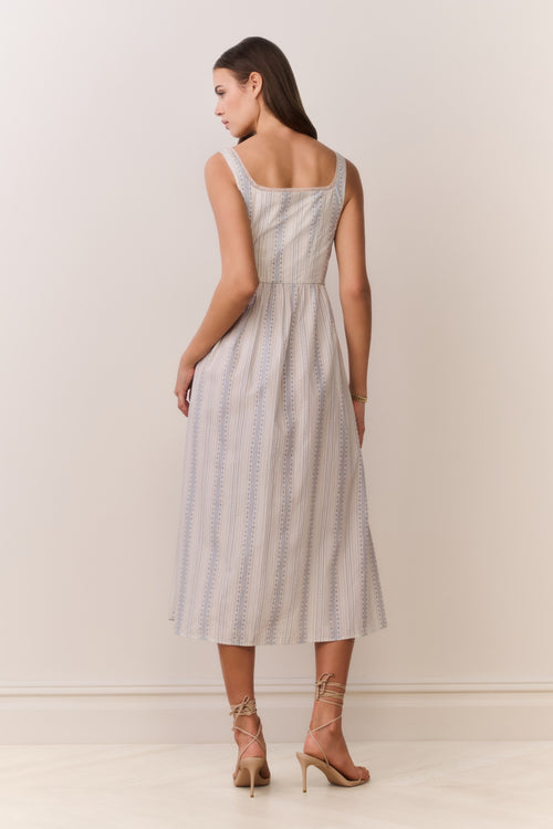 Majory Cotton Bustier Midi Dress