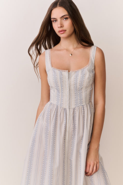 Majory Cotton Bustier Midi Dress