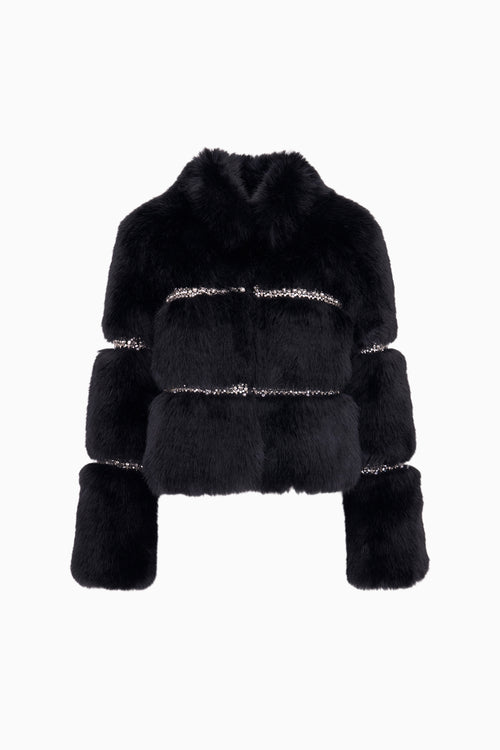 Manby Embellished Faux Fur Jacket