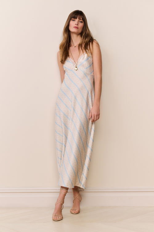 Manuela Floral Stripe Maxi Dress