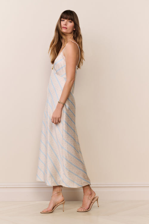 Manuela Floral Stripe Maxi Dress