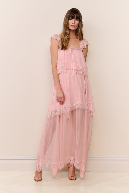 Maralee Silk Chiffon Maxi Dress
