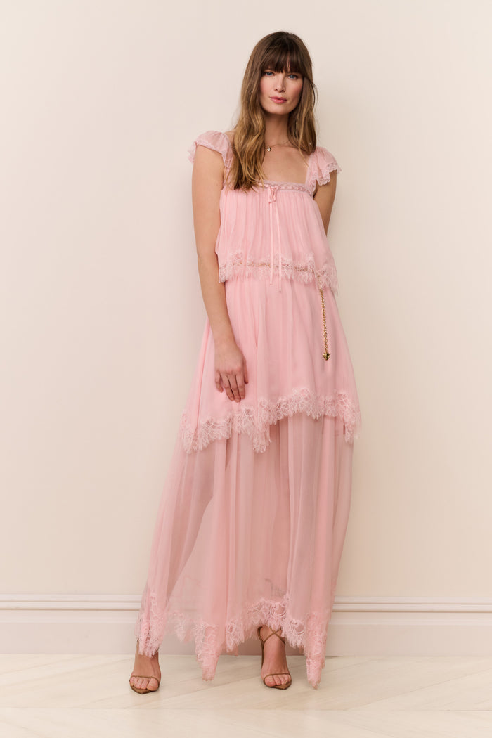 Maralee Silk Chiffon Maxi Dress