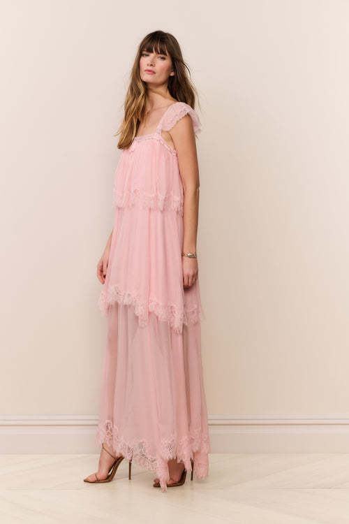 Maralee Silk Chiffon Maxi Dress