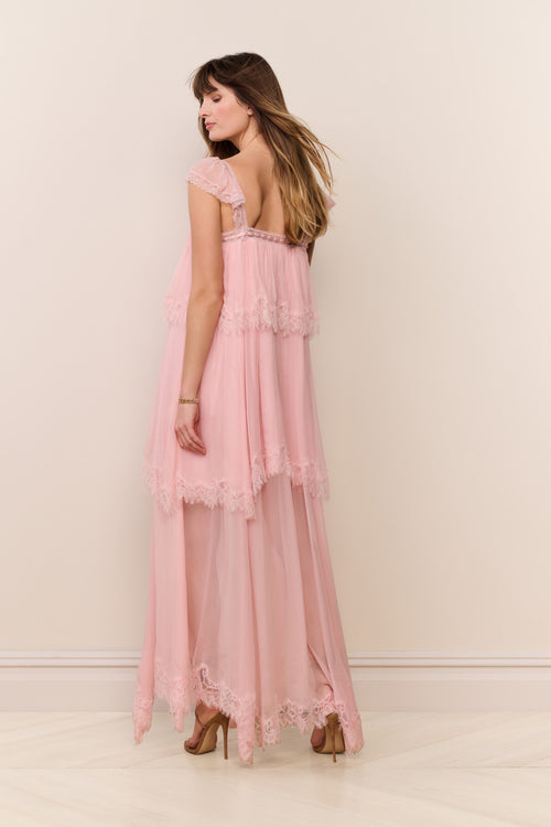 Maralee Silk Chiffon Maxi Dress