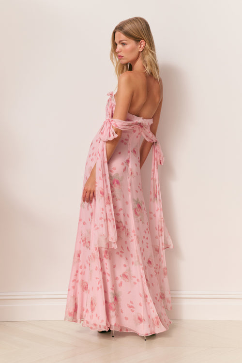 Marlana Floral Silk Chiffon Maxi Dress