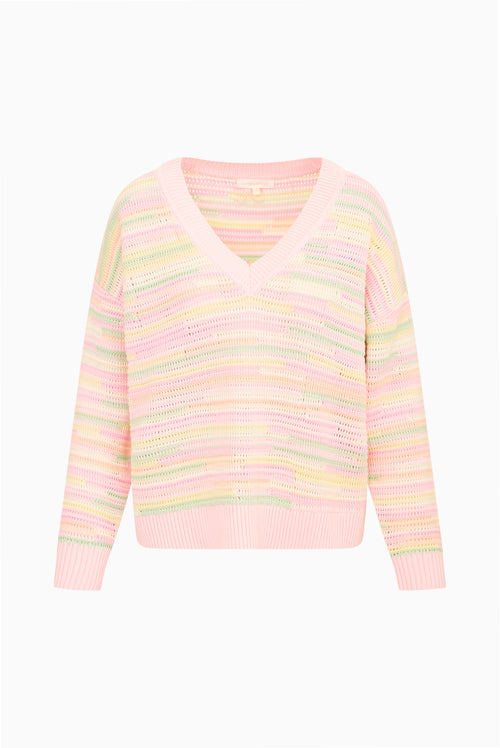 Marlieanna Striped Crochet Pullover