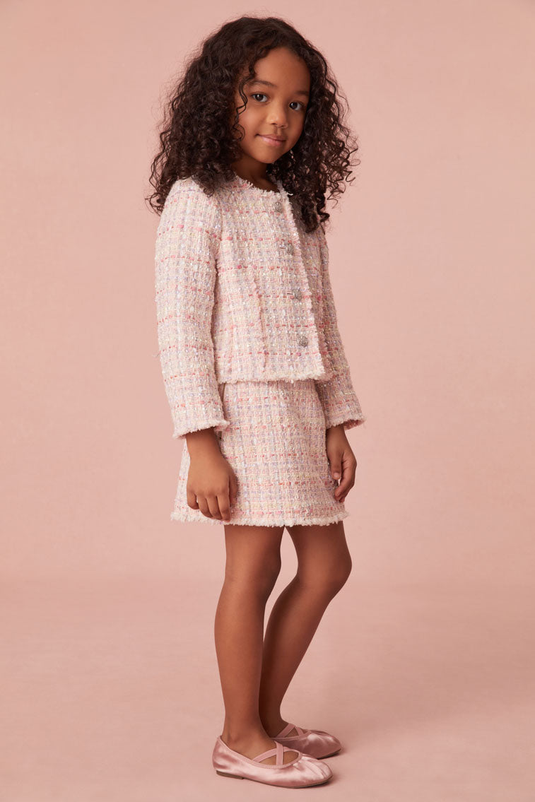 Girls Roelle Tweed Skirt- Kids Luxury Designer Skirts LoveShackFancy