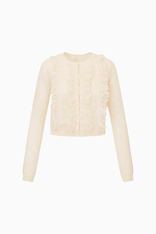 Melisse Eyelet Ruffle Cardigan